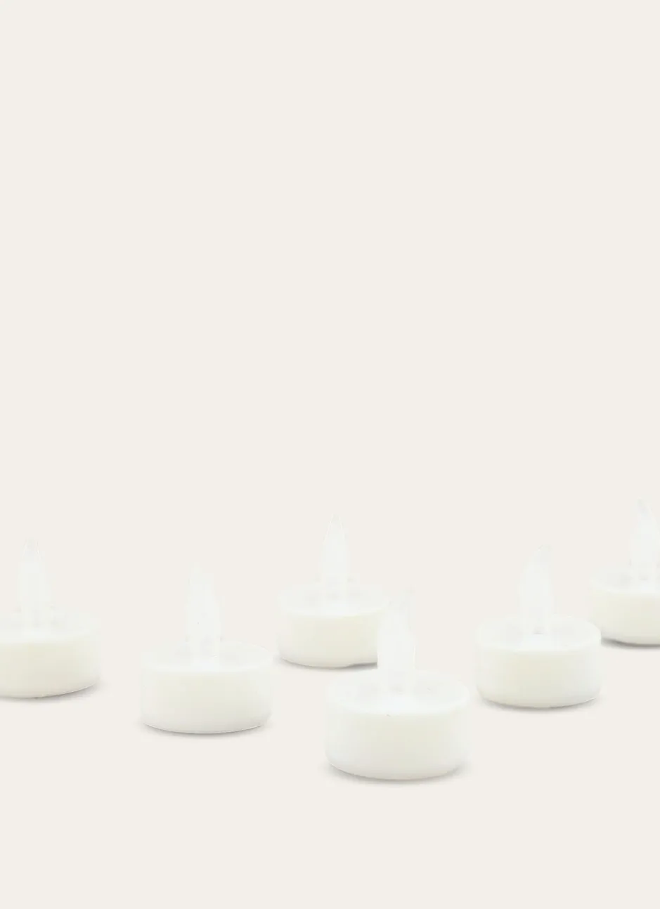 LOT DE 6 BOUGIES LED FORMAT CHAUFFE-PLATS ECRU