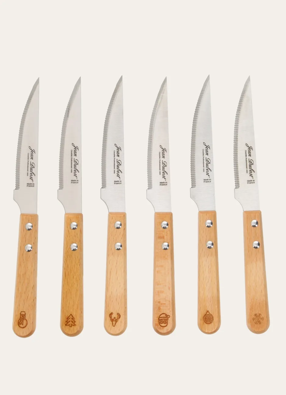 LOT DE 6 COUTEAUX GRILL - UN NOËL À LA FRANÇAISE NATUREL