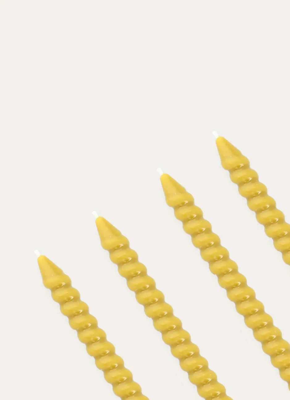LOT DE 4 MINI BOUGIES TORSADÉES SAUJE