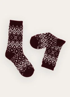 LOT DE 2 PAIRES DE CHAUSSETTES CARRIE ROUGE BORDEAUX