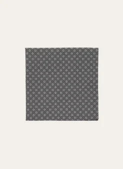 LOT DE 2 SERVIETTES DE TABLE EN COTON ENDUIT GRIS/BLANC