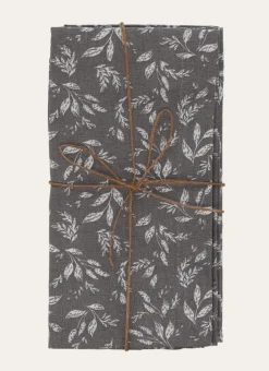 LOT DE 2 SERVIETTES EN COTON GRIS