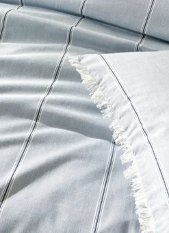 LOT DE 2 TAIES D'OREILLER EN COTON NAÏADE BLEU