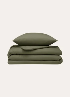 LOT DE 2 TAIES D'OREILLER EN FLANELLE COCON KAKI