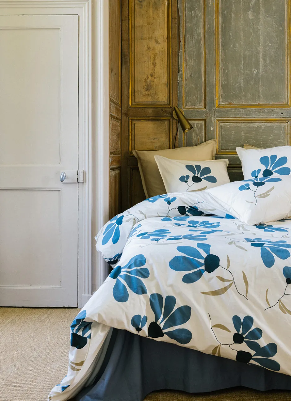 LOT DE 2 TAIES D'OREILLER EN PERCALE REBECCA BLEU