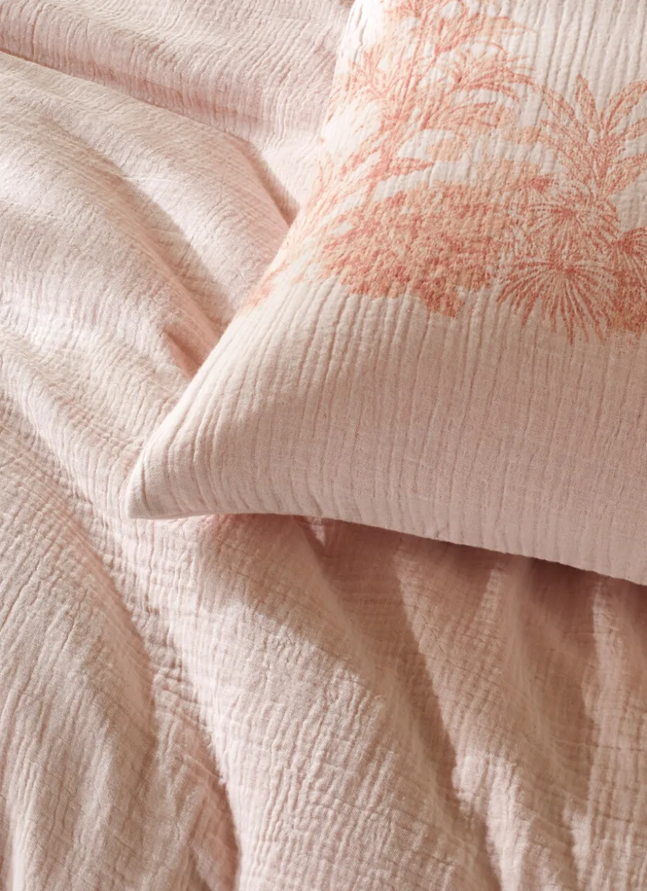 LOT DE 2 TAIES DOUBLE GAZE DE COTON GAMBIER TERRACOTTA