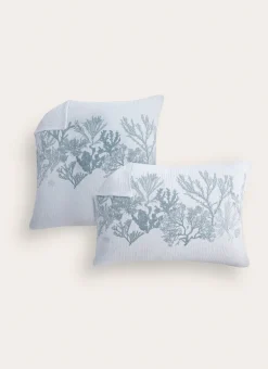 LOT DE 2 TAIES EN DOUBLE GAZE DE COTON GUAM BLEU