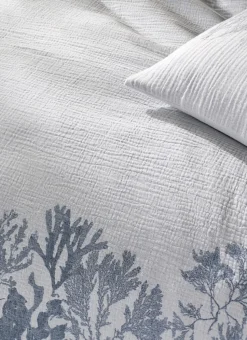 LOT DE 2 TAIES EN DOUBLE GAZE DE COTON GUAM BLEU