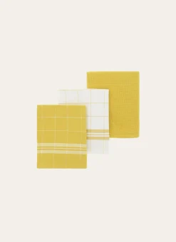 LOT DE 3 TORCHONS EN COTON MIEL