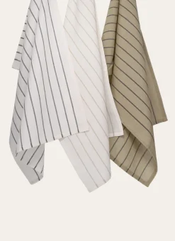 LOT DE 3 TORCHONS RAYÉS MULTICOLORE