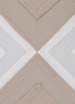LOT 4 SERVIETTES EN COTON BLANC/BEIGE