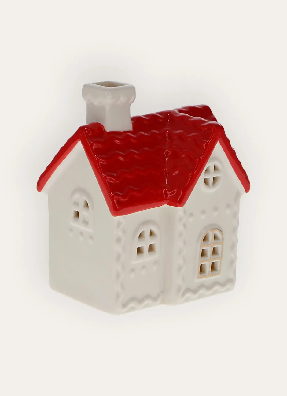MAISON LUMINEUSE EN PORCELAINE ROUGE