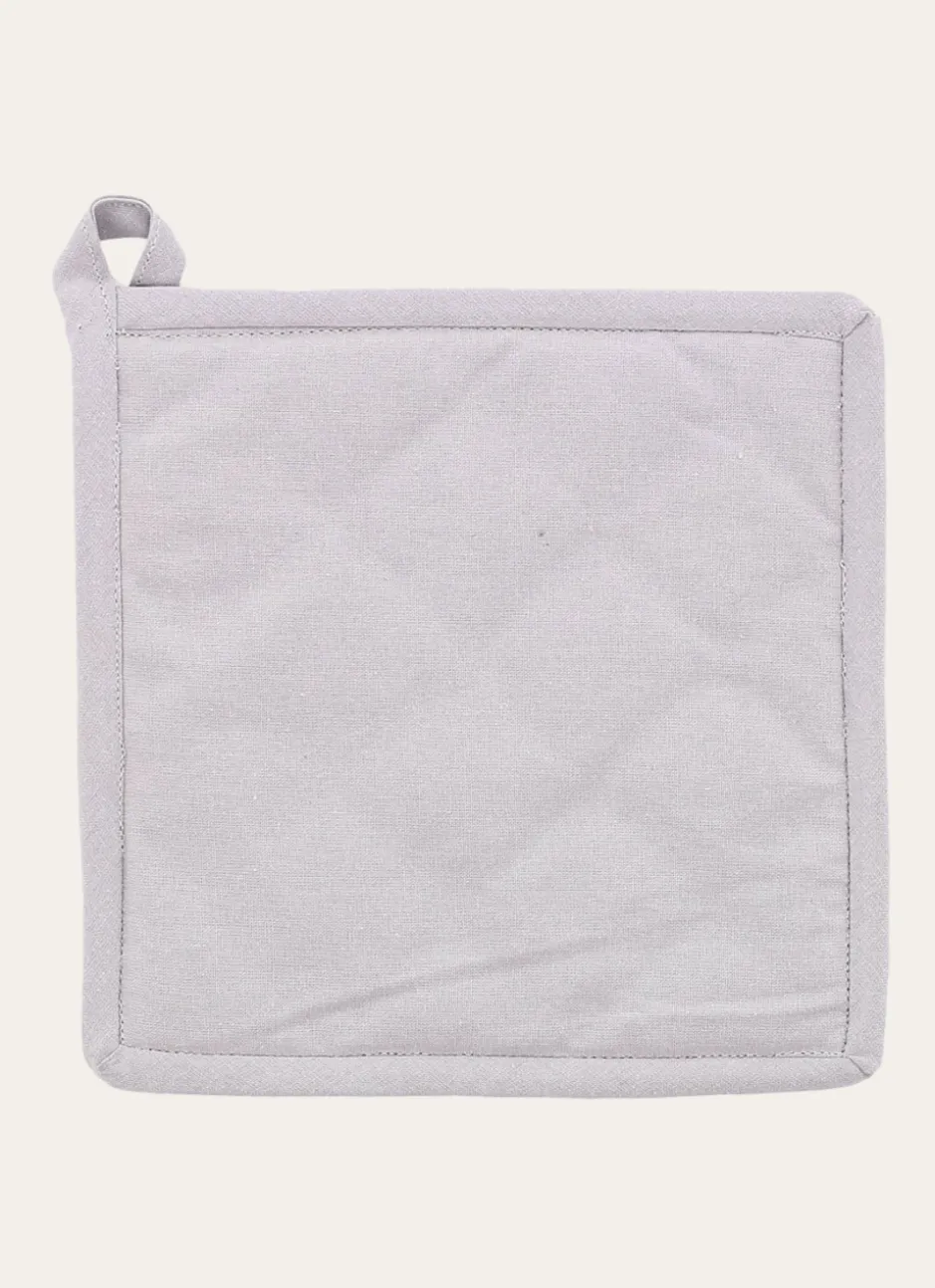 MANIQUE DE CUISINE EN COTON IMPRIMÉ MINI MOTIFS GRIS