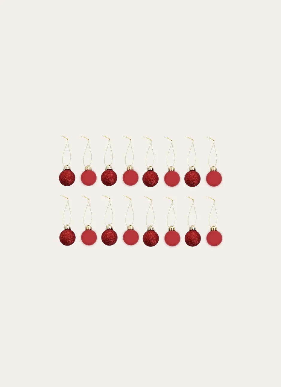 14 MINI BOULES DE NOËL ROUGE
