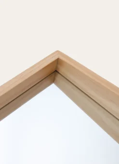 MIROIR HORIZONTAL EN BOIS DE PIN AVEC RANGEMENT NATUREL
