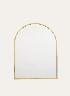 MIROIR À POSER EN LAITON AVEC FORME ARRONDIE DORE