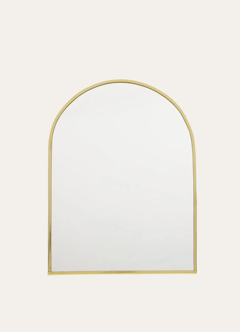 MIROIR À POSER EN LAITON AVEC FORME ARRONDIE DORE