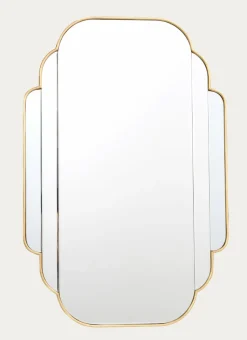 MIROIR STYLE ART DÉCO – MULTI-FACETTES BISEAUTÉES DORE