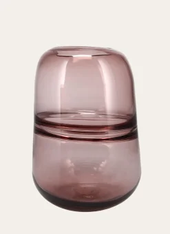 MOYEN VASE EN VERRE RICOCHET ROSE