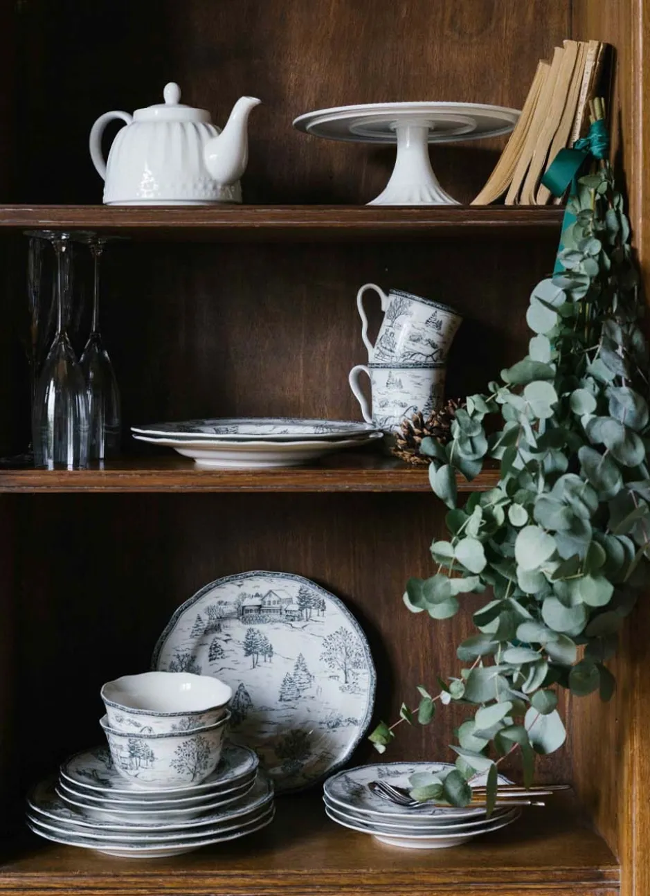 MUG EN GRÈS MOTIF HIVERNAL SYLVAINE GRIS