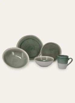 MUG EN GRÈS RÉACTIF VERT DE GRIS