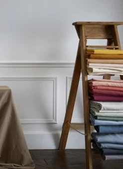 NAPPE COTON LIN FINITION BOURDON BLANC / OR