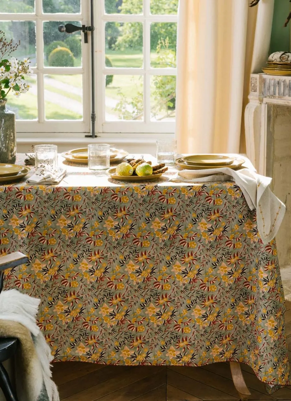 NAPPE EN COTON IMPRIMÉ FLORAL MULTICOLORE
