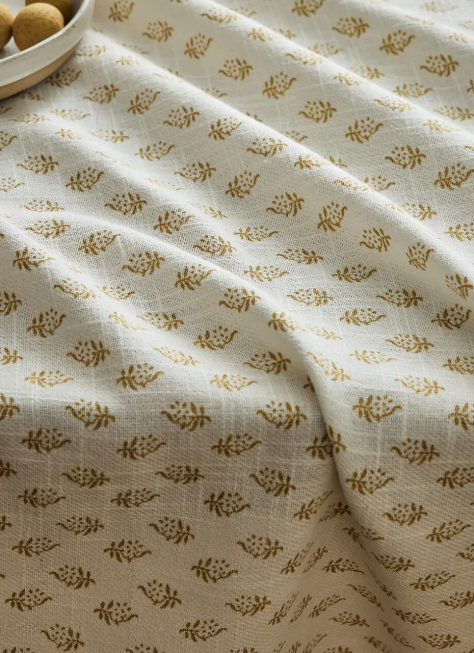 NAPPE EN COTON IMPRIMÉ MOTIF INDIEN CURRY