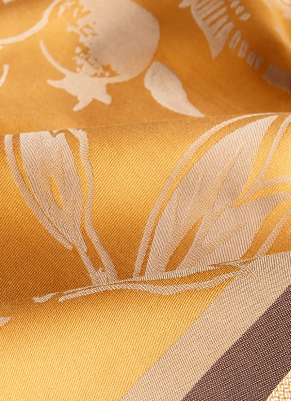 NAPPE EN COTON JACQUARD MOTIF FLORAL INTZ MULTICOLORE/JAUNE