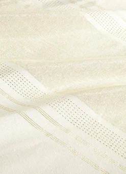 NAPPE EN COTON TISSAGE CARREAUX AVEC FILS OR ECRU