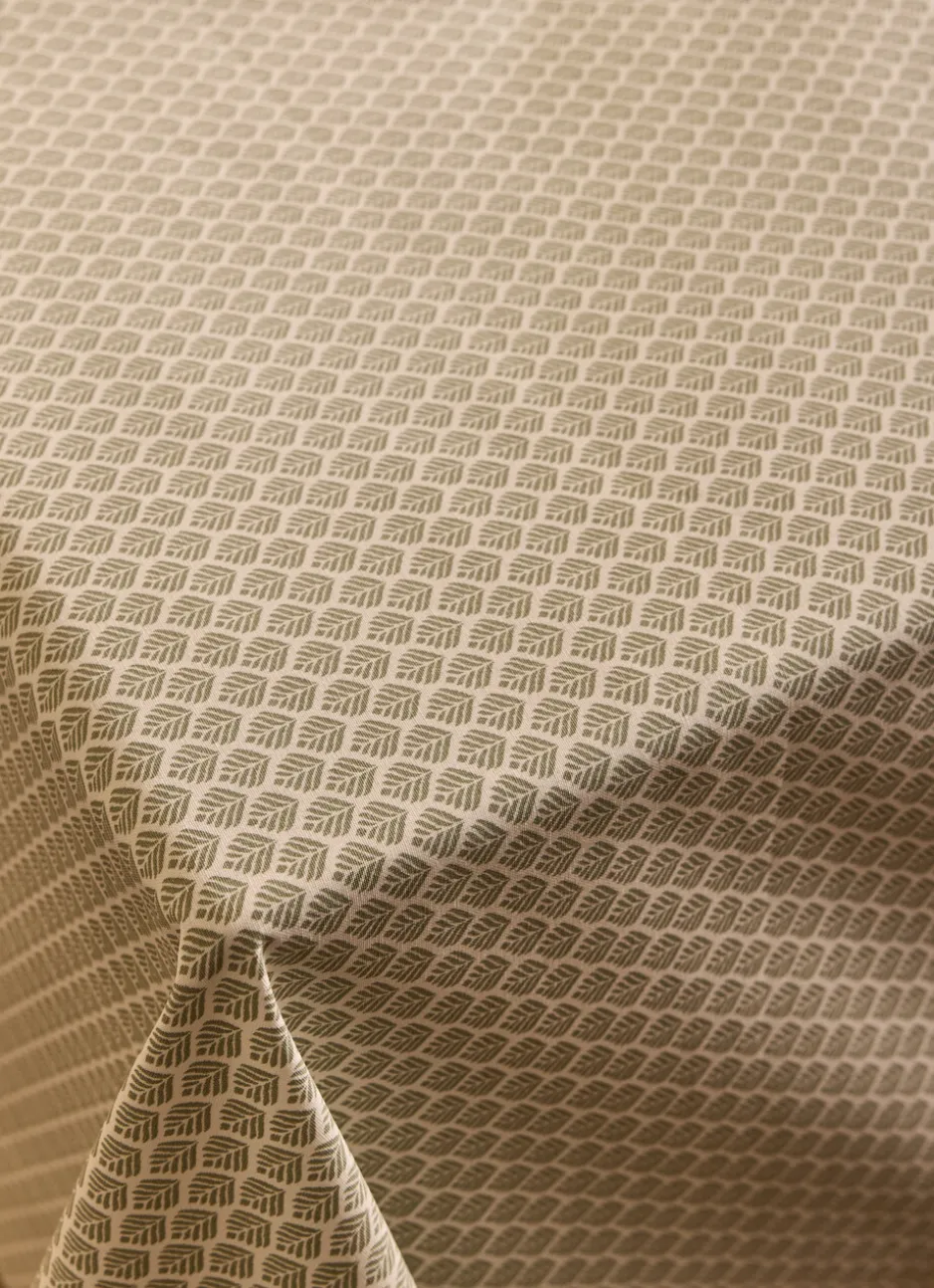 NAPPE ENDUITE EN COTON GALM ÉCRU / GENÉVRIER