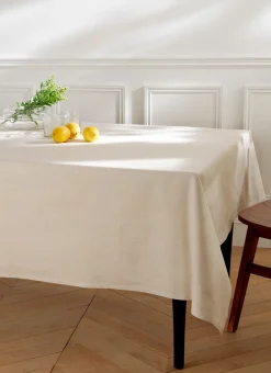 NAPPE ENDUITE EN COTON TEXTURÉ BEIGE