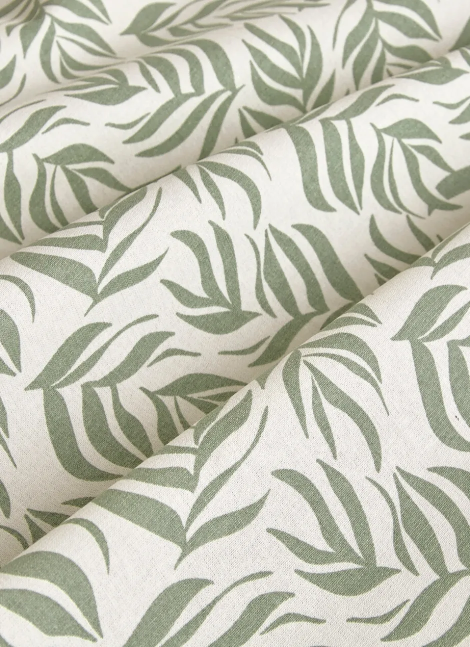 NAPPE ENDUITE IMPRIMÉ FEUILLES CLOÉ BLANC/VERT