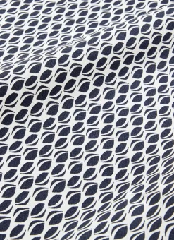 NAPPE ENDUITE IMPRIMÉ GRAINS DE CAFÉ BLANC/MARINE