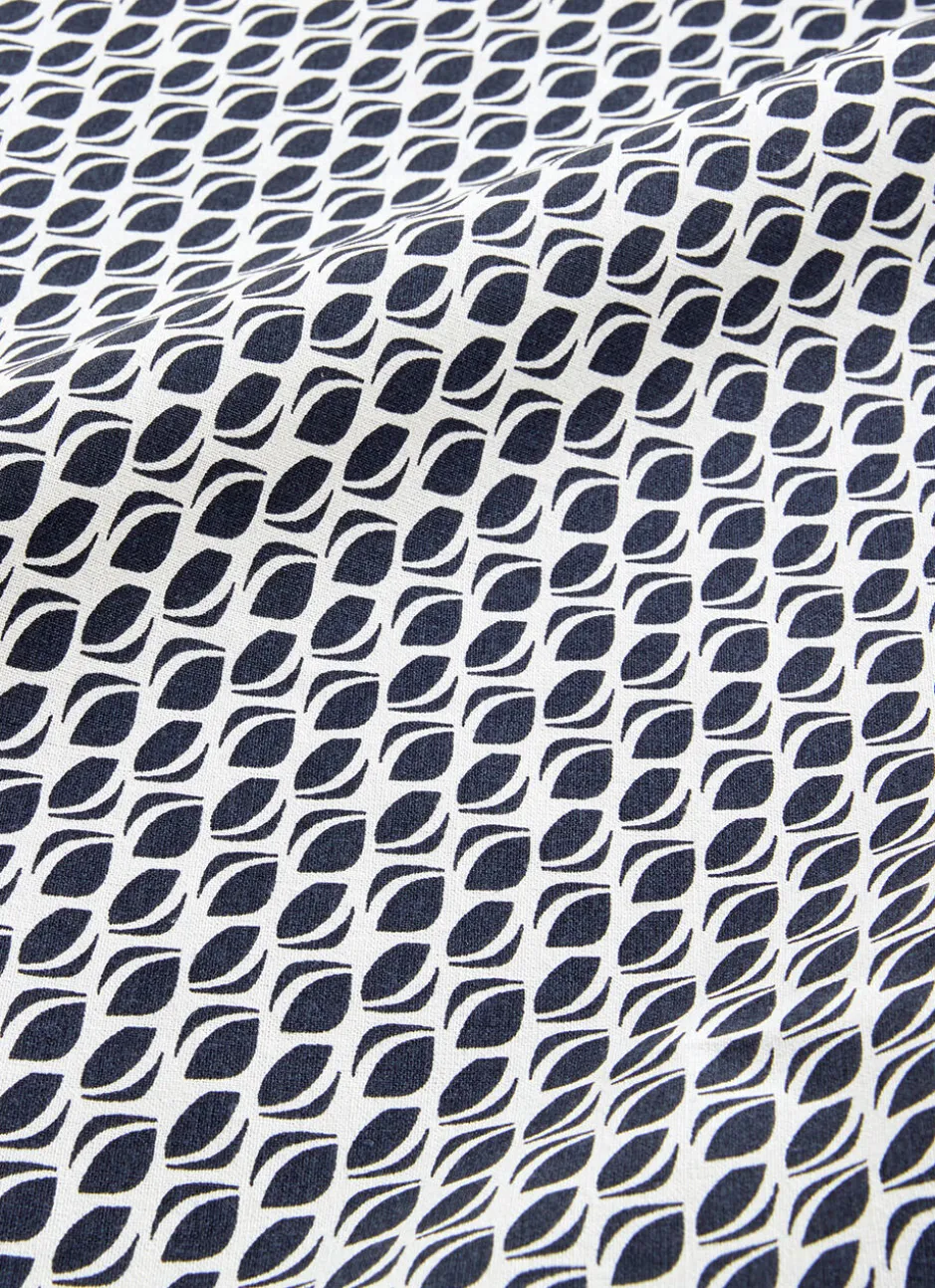 NAPPE ENDUITE IMPRIMÉ GRAINS DE CAFÉ BLANC/MARINE
