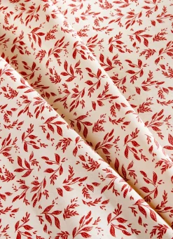 NAPPE ENDUITE À MOTIF VÉGÉTAL BEIGE / BORDEAUX