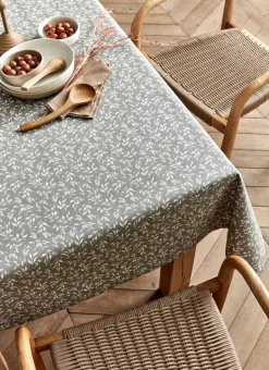 NAPPE ENDUITE À MOTIF VÉGÉTAL GRIS