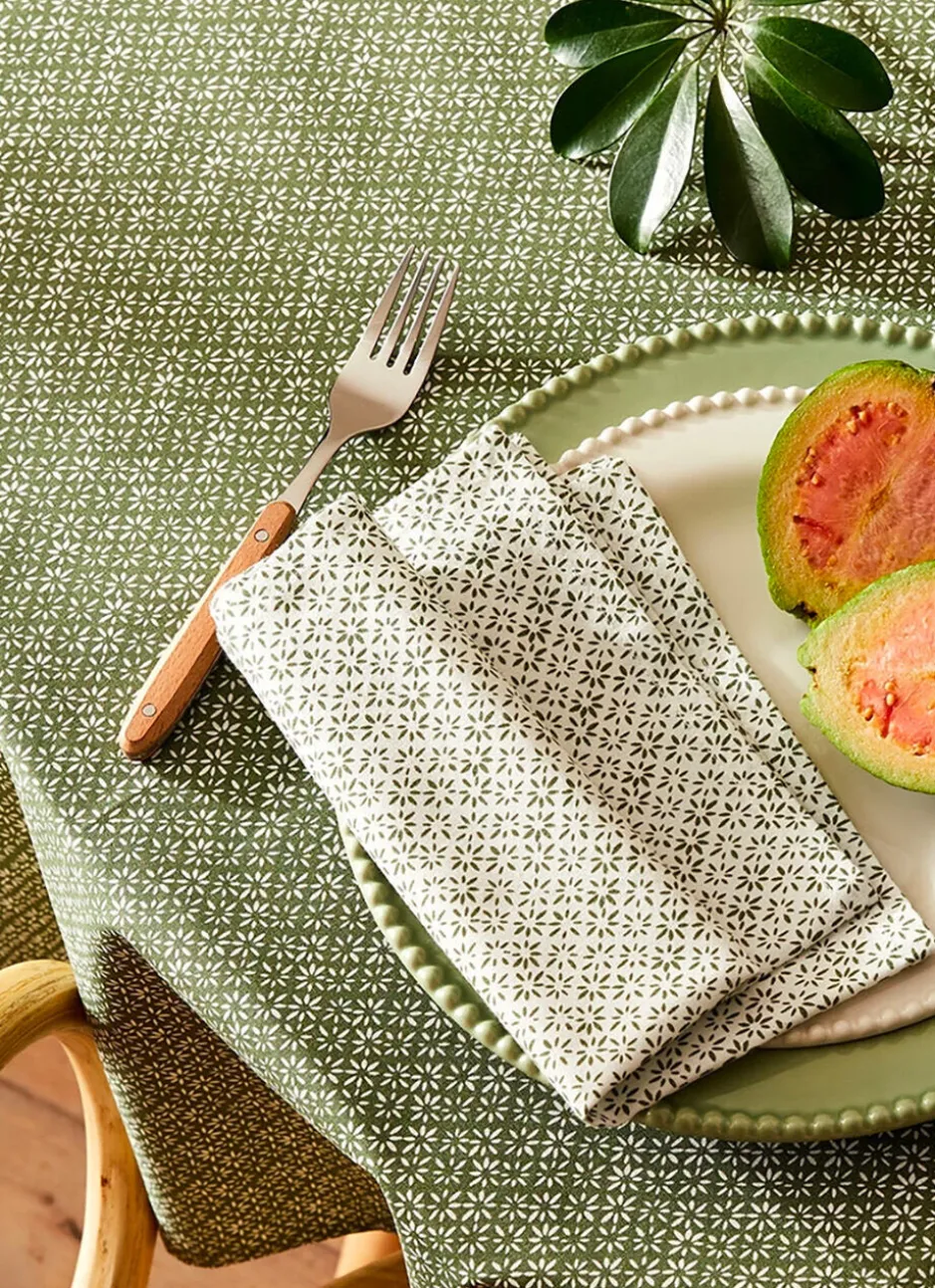 NAPPE ENDUITE RONDE MOTIF FANTAISIE vert