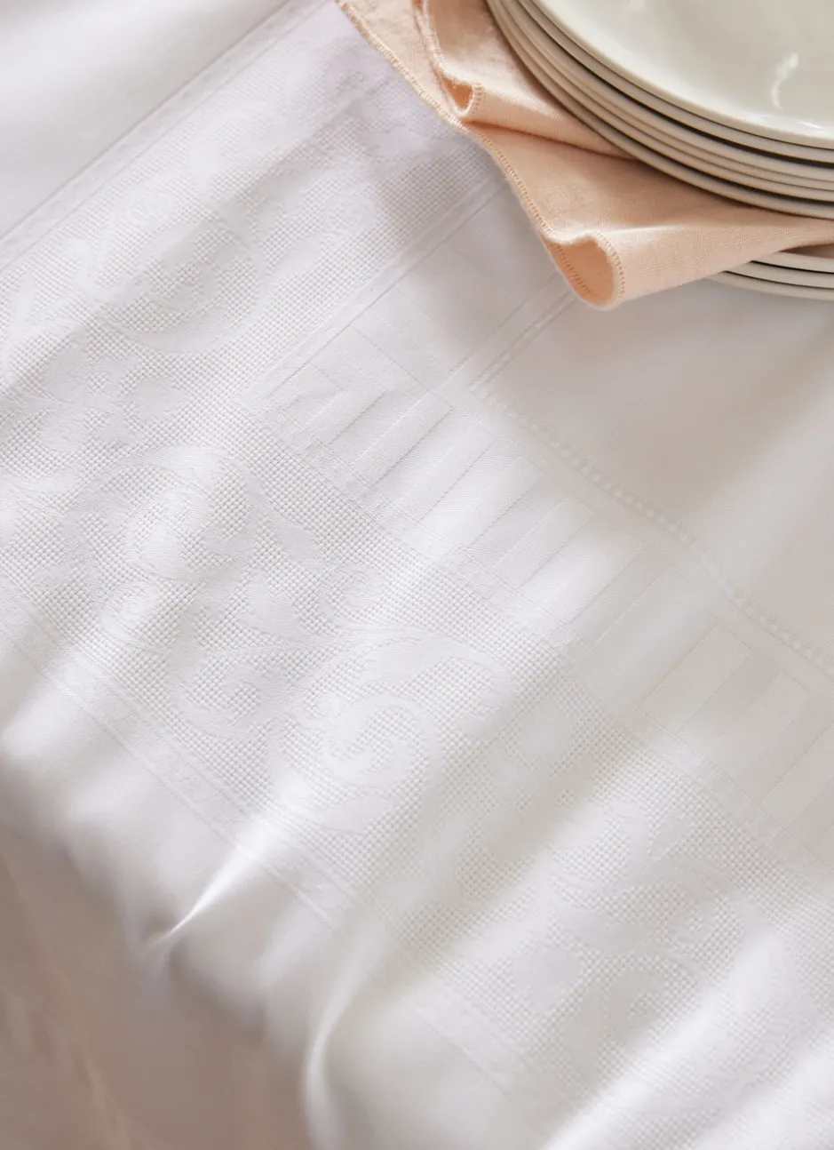 NAPPE EN JACQUARD BLANC