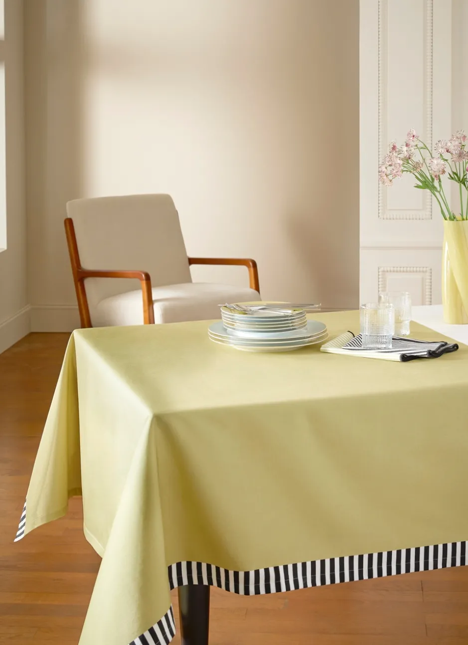 NAPPE EN TWILL DE COTON ANTI-TACHE TILLEUL