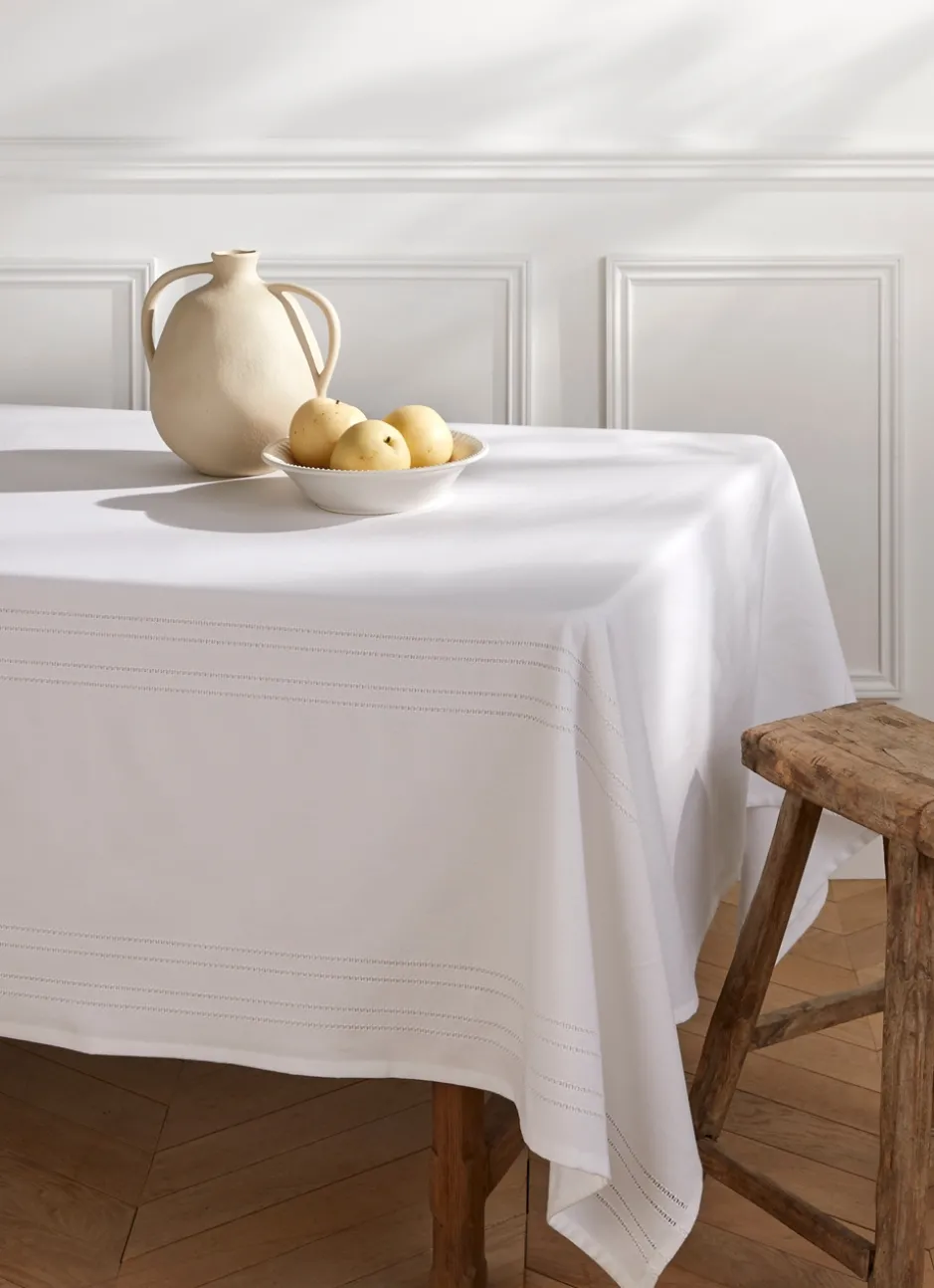 NAPPE POINÇON EN COTON NANI BLANC