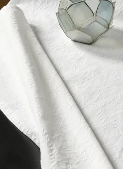 NAPPE RONDE JACQUARD FLORAL REJA ÉCRU