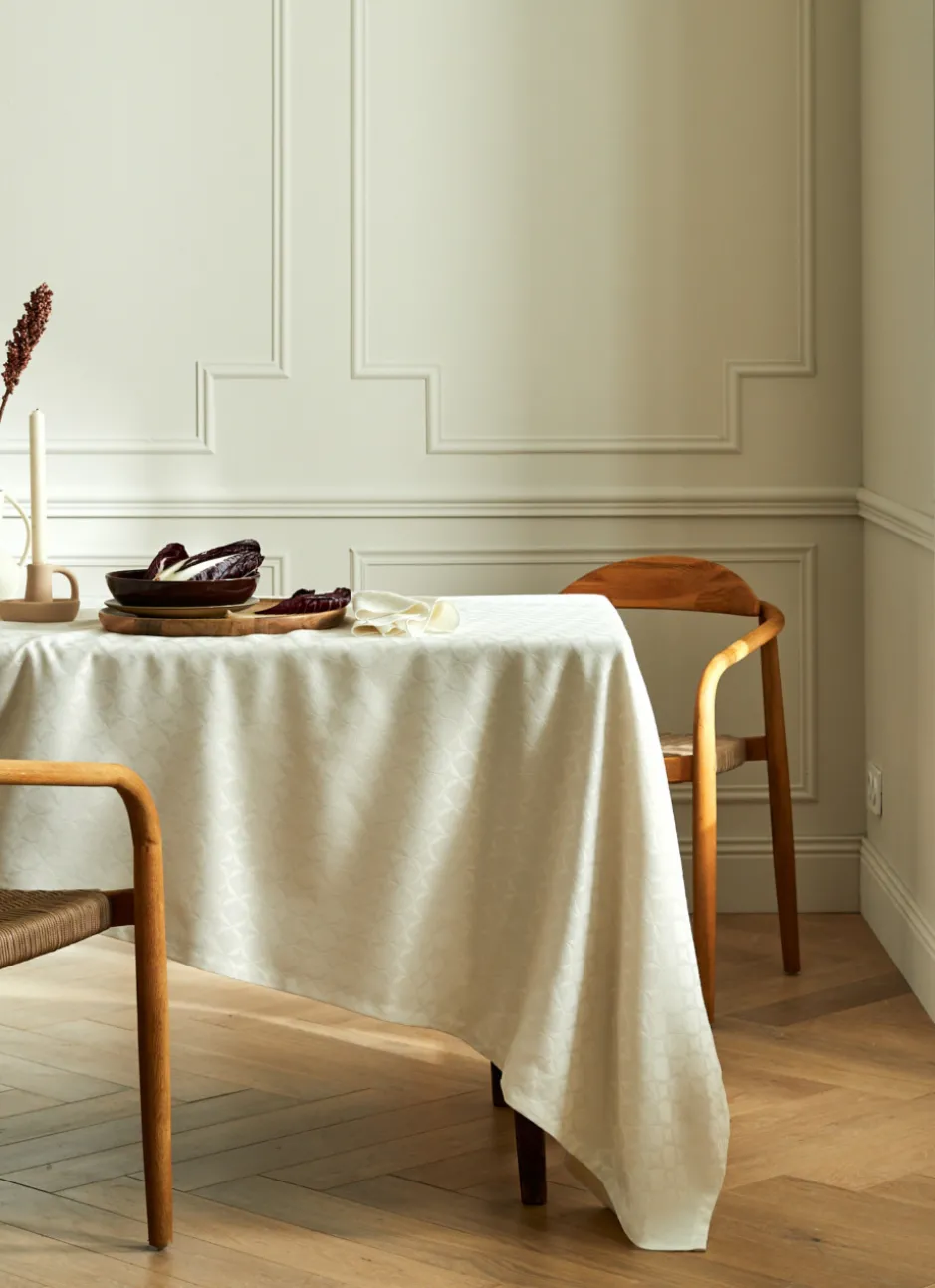 NAPPE WATERPROOF JACQUARD TON SUR TON ÉCRU