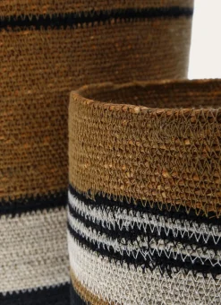 PANIER DE DÉCO EN JONC DE MER CAMEL
