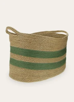 PANIER OVALE EN JONC DE MER NATUREL VALENTIN NATUREL/VERT