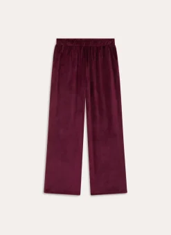 PANTALON DE PYJAMA EN VELOUR ULTRA AUBERGINE