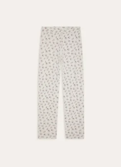 PANTALON EN COTON IMPRIMÉ FLORAL MULTICOLORE