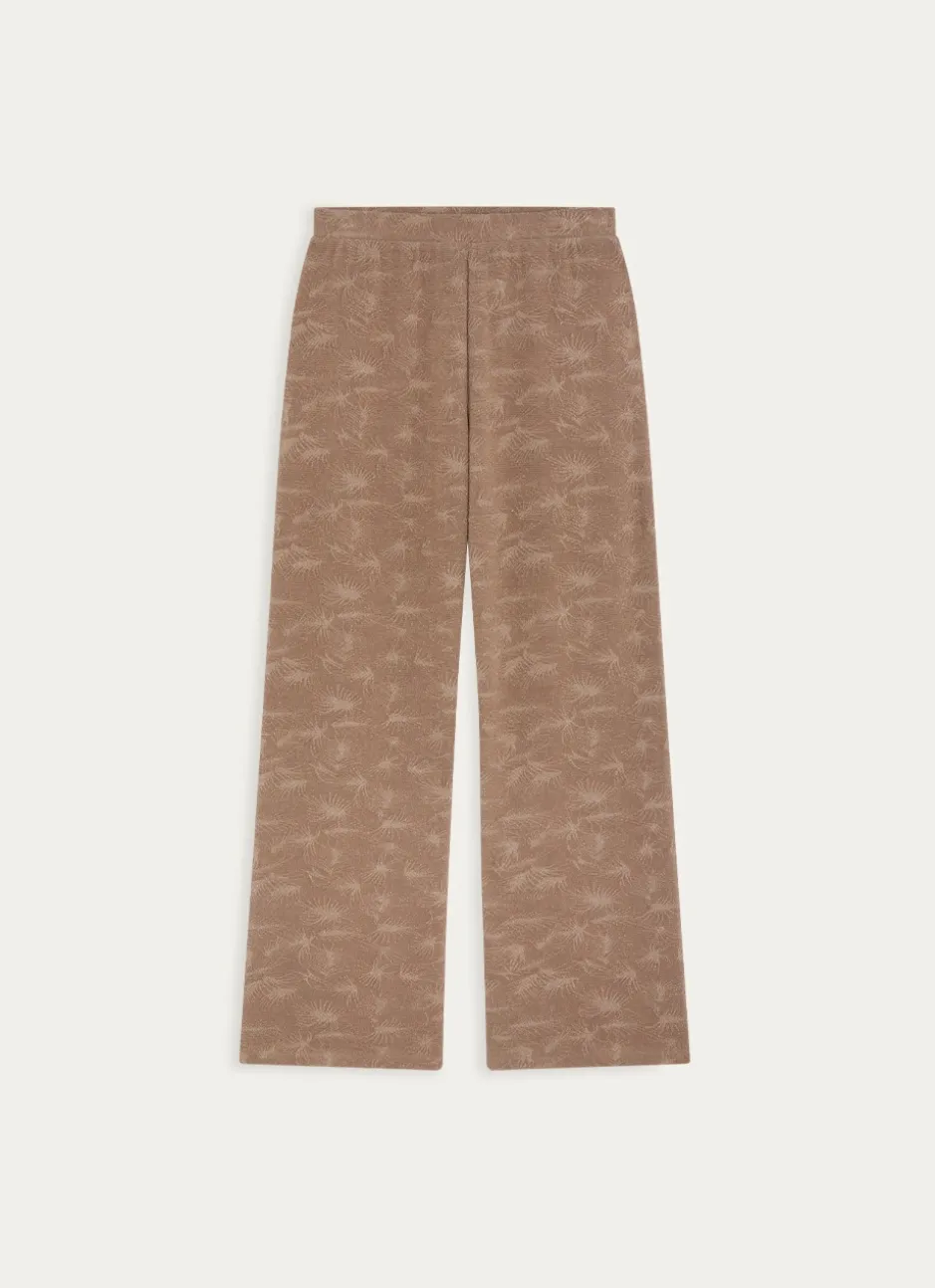 PANTALON EN FIL METALLISE ARGILE