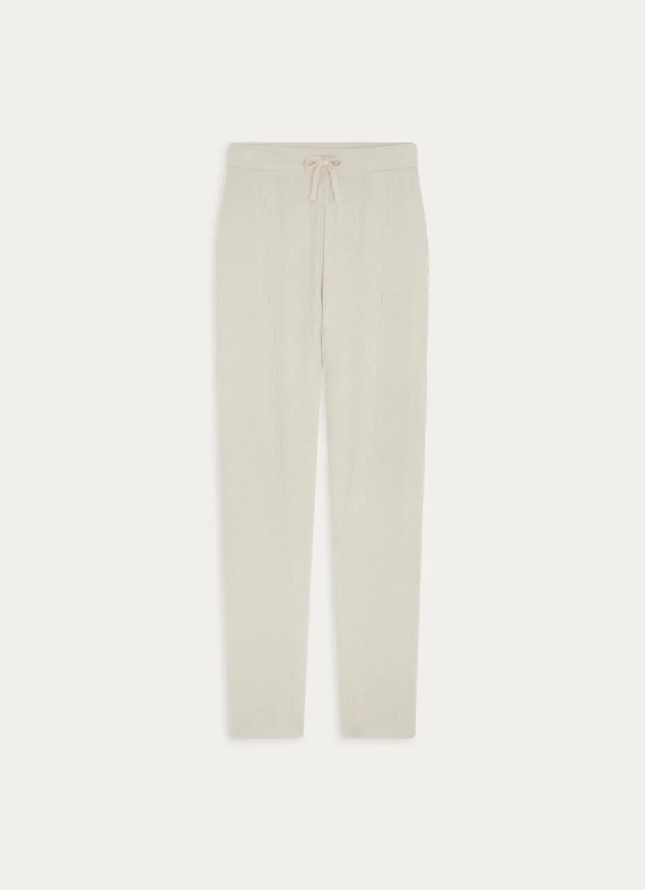 PANTALON EN MAILLE DOUCE MINDY ÉCRU