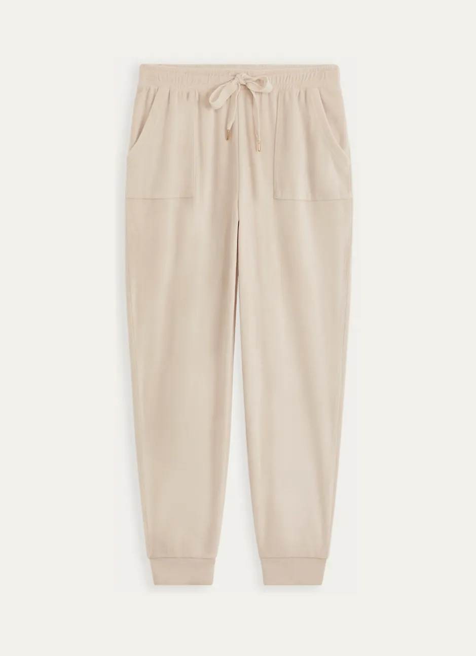 PANTALON EN VELOURS BEIGE